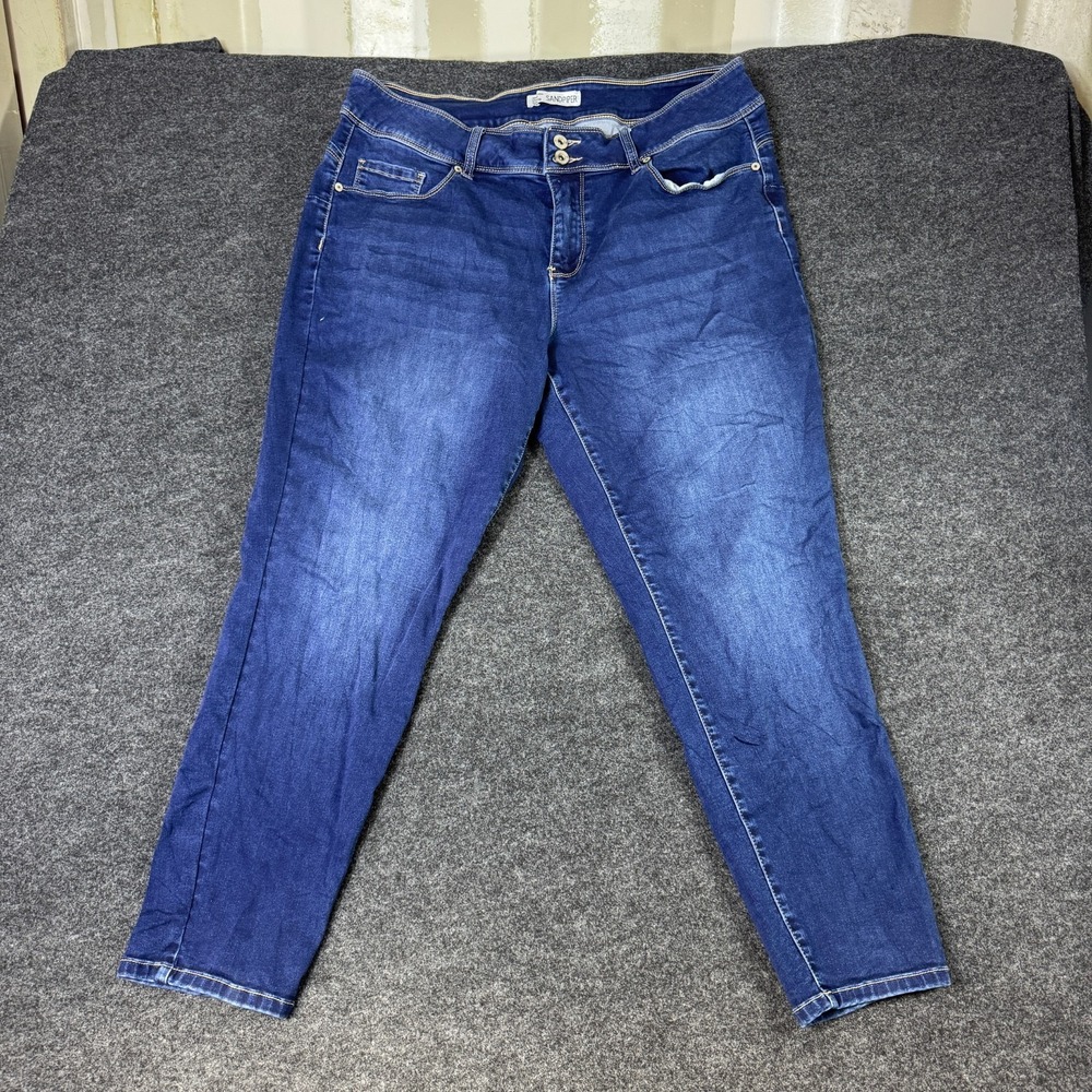 Sandpiper Skinny Leg Jeans Womens 18W Blue Denim Regular Fit Casual Medium Wash